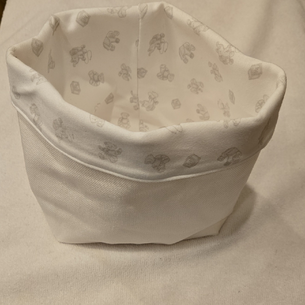 Ralph Lauren Baby Nursery Storage Bin - White/Grey Icons